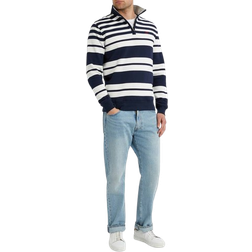 Crew Clothing Navy Rugby Stripe Sweatshirt MULTI