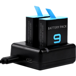Evermart GoPro Hero 9 10 11 12 Black Dobbelt Batteri Oplader