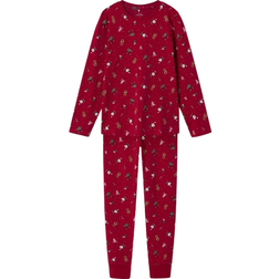 Name It Kid's Christmas Nightwear Set - Jester Red