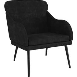 vidaXL Velor Black Armchair 80cm