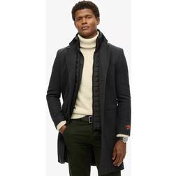 Superdry Tailored 2 In 1 Town Coat - Black Herringbone