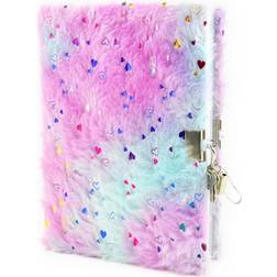 Leksaksaffären Diary with Lock Fluffy Hearts