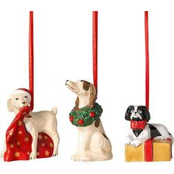 Villeroy & Boch Ornamente Hunde 3tlg. - 6692 - Mehrfarbig Weihnachtsbaumschmuck 7.5cm 3Stk.