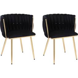 HYGRAD Modern Black Kitchen Chair 72cm 2pcs
