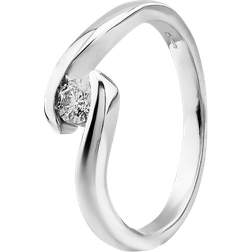 Pure Brilliance Twist Ring - White Gold/Diamond