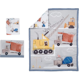 Bedtime Originals Construction Zone Trucks Nursery Baby Crib Bedding Set 3pcs 28x52"