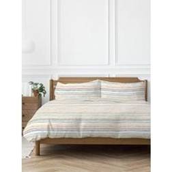 &Home Painterly Stripe Coral Peach Set King Duvet Cover