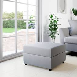 Dunelm Square Opulent Velvet Storage Footstool Grey Foot Stool