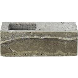 Normann Copenhagen Even Silver Travertine Fyrfadsstage 5cm