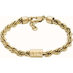 Armani Exchange OFFICIAL STORE Gold-tone Stainless Steel Chain Bracelet