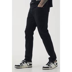 boohooMAN Tall Slim Rigid Jeans - True Black