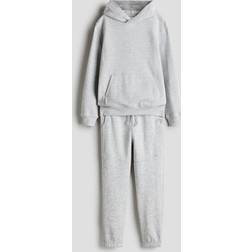 H&M Boys 2-Piece Cotton Jersey Set - Grey