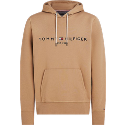 Tommy Hilfiger Logo Embroidery Drawstring Hoodie - Safari Canvas