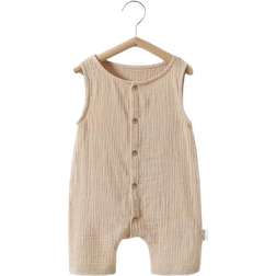 Cutesheep Baby Breathable Gauze Sleeveless Jumpsuit - Dark Khaki