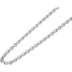 Jewelry Unlimited Box Rolo Link Chain Necklace 4.5mm - White Gold