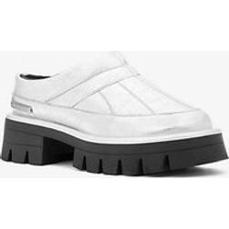 Michael Kors Barton Crackled Metallic Leather Slipper - Silver