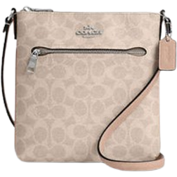 Coach Mini Rowan File Bag In Signature Canvas - Silver/Sand/Taupe