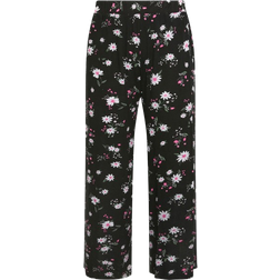 Yours Curve Print Wide Leg Trouser - Black Daisy