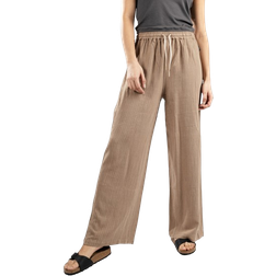 Blue Tomato Long Wide Leg Linen Pantalon - Marron