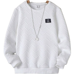 Shein Tween Boy Letter Patched Detail Pullover Without Necklace