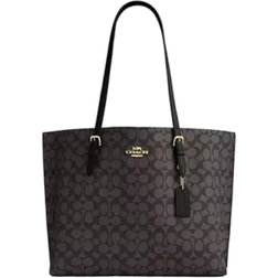 Coach Mollie Tote Bag In Signature Canvas - Gold/Walnut/Black