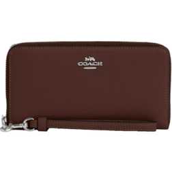 Coach Long Zip Around Wallet - Pebbled Leather/Silver/Maple