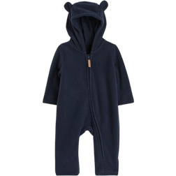 H&M Hooded Fleece All-In-One Suit - Dark Blue