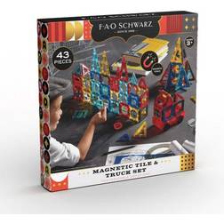 Fao Schwarz Magnetic Tile & Truck Set 43 Pieces