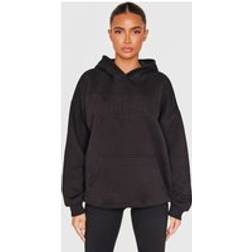 PrettyLittleThing Applique Oversized Hoodie - Black