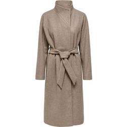 Only Cappotto Lungo Beige Da Donna - Marron