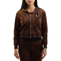 True Religion Velour Leopard Zip Hoodie