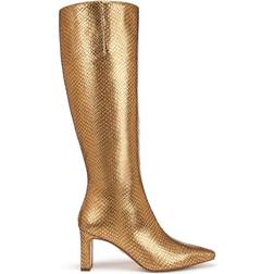 Sam Edelman Sylvia Wide - Gold Snake Embossed Leather