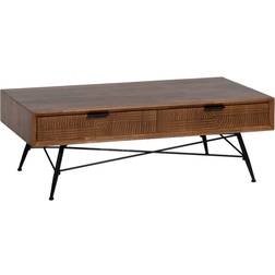 BigBuy Home Centre Table Natural/Black Dining Table 60x120cm