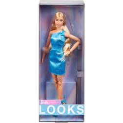 Mattel Barbie Looks Blonde Hair with Blue Dress Collectible Doll HRM15