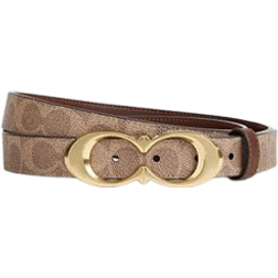 Coach Outlet Signature Buckle Belt - Gold/Tan/Brown