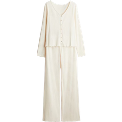 H&M Pointelle Jersey Pajamas - Cream