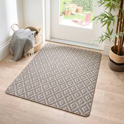 Dunelm Marvel Boucle Geometric Rug Grey