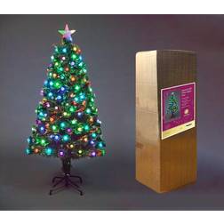 Shatchi Fibre Optic Christmas Star Green Christmas Tree 150cm