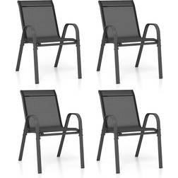 KOMFOTTEU Gartenstühle aus Stoff Set of 4 56 x 70 x 84 cm Gartenessstuhl