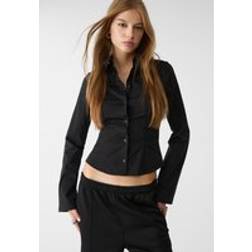 Stradivarius Fitted Shirt With Flowing Sleeves - Black