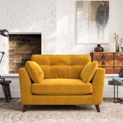 Dunelm Peyton Snuggle Chair Luxury Velvet Old Gold Armchair