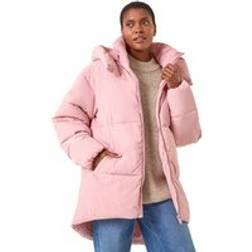 Roman Oversized Padded Hooded Coat - Rose