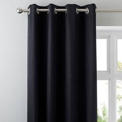 Dunelm Solar Blackout Eyelet Curtains Black 117x182cm
