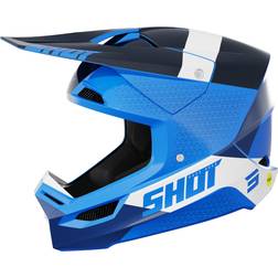Shot Race Ridge Motocross Helm - Schwarz Weiss Blau