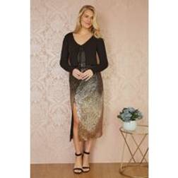 Yumi Sequin Ombre Skirt - Black