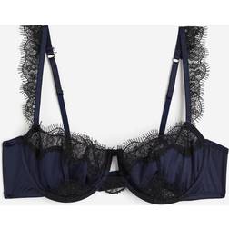 H&M Unwattierter Balconette-BH aus Spitze Blau