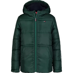 Tommy Hilfiger Kid's Sleeve Graphic Puffer Jacket - Rain Forest