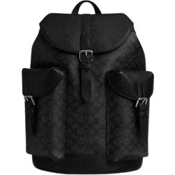 Coach Warner Backpack In Signature Canvas - Gunmetal/Charcoal/Black