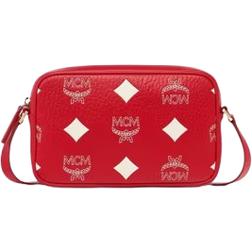 MCM Maxi Visetos Aren Crossbody - Candy Red