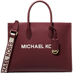 Michael Kors Mirella Medium Pebbled Leather Tote Bag - Oxblood